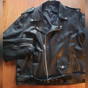 Men's Black Biker Leather Jacket